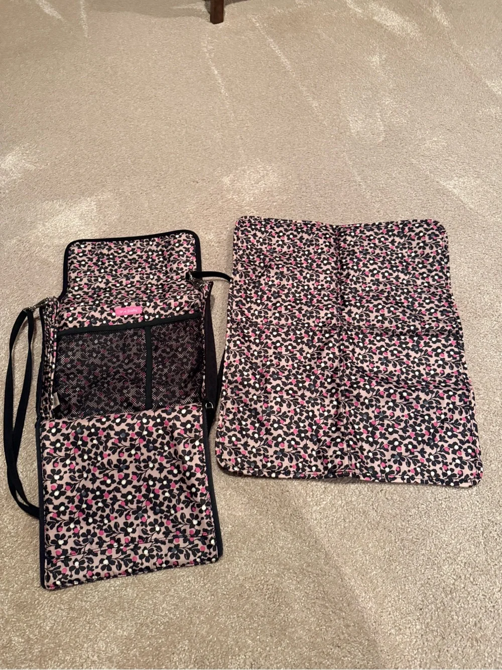 Like New Vera Bradley Black Quilted Diapering Purse